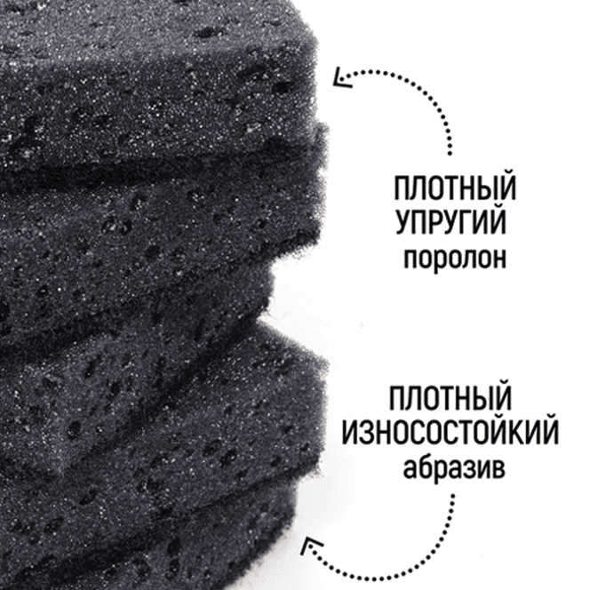 Губка для посуды "Чистюля" 10L "Пенный эффект" 96*64*35 мм ЧЕРНЫЕ (10 шт.упак)