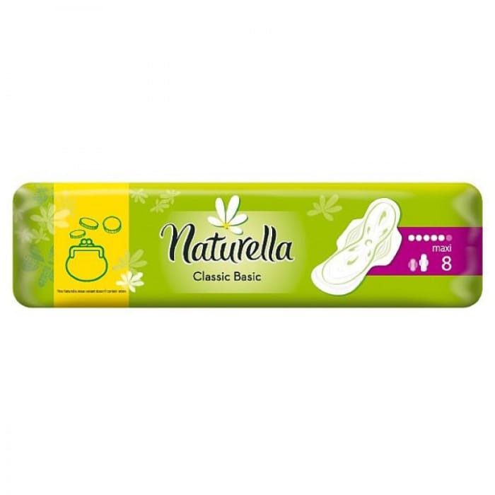 Прокладки "Naturella" Classic Basic Maxi 5 капель с крылышками (8 шт.упак)