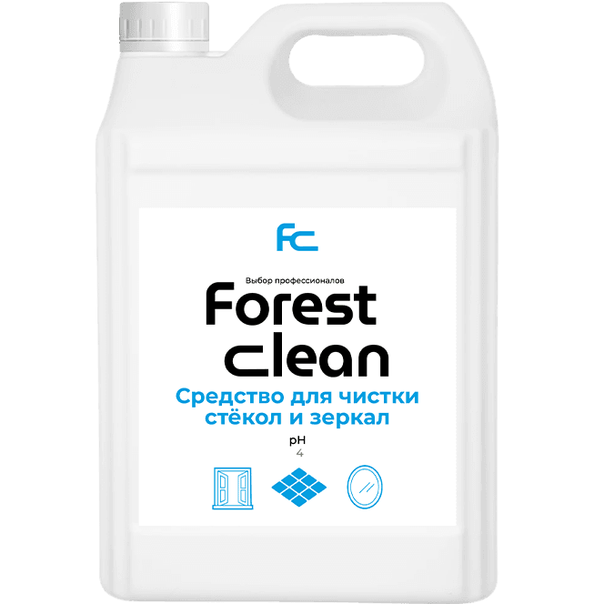 Средство для стекол и зеркал 5 л "FOREST Clean" канистра ЕВРО