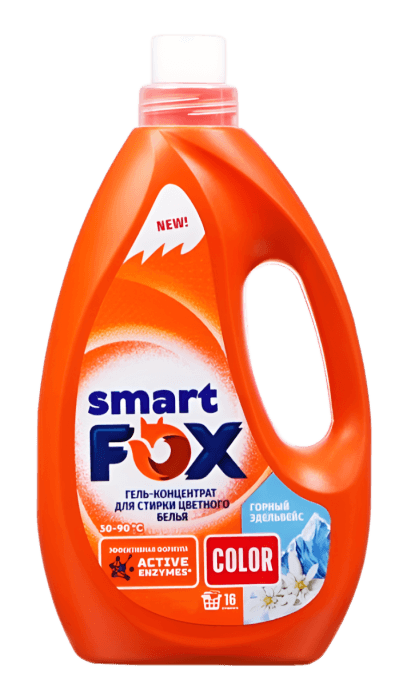 Гель-концентрат для стирки белья 2,04 л SMART FOX, COLOR Горный эдельвейс Гель-концентрат для стирки белья 2,04 л SMART FOX, COLOR Горный эдельвейс