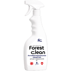 Средство с антибактериальным эффектом "FOREST Clean" 500 мл для рук и поверхности Средство с антибактериальным эффектом "FOREST Clean" 500 мл для рук и поверхности