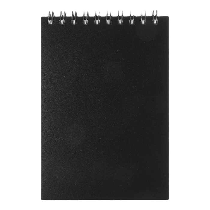 Блокнот А6, 80 листов, на гребне "Calligrata" пластиковая обложка, черный Блокнот А6, 80 листов, на гребне "Calligrata" пластиковая обложка, черный