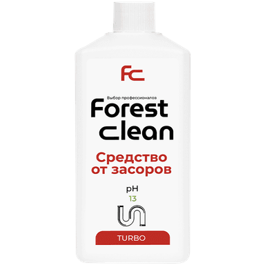 Средство для очистки труб/устранения засоров 1 л "FOREST Clean" ТУРБО, гель Средство для очистки труб/устранения засоров 1 л "FOREST Clean" ТУРБО, гель