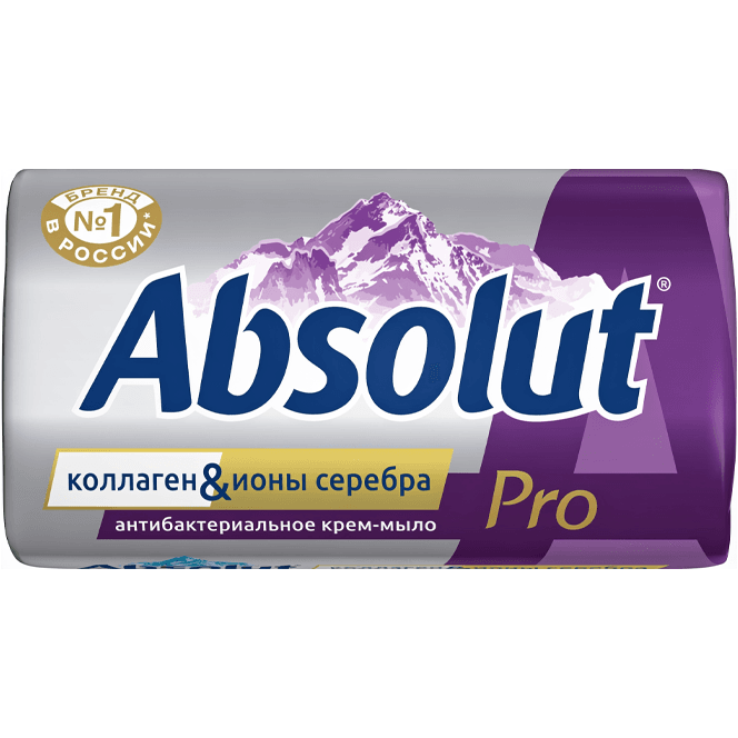 Мыло кусковое 90 г Absolut pro Серебро + коллаген Мыло кусковое 90 г Absolut pro Серебро + коллаген